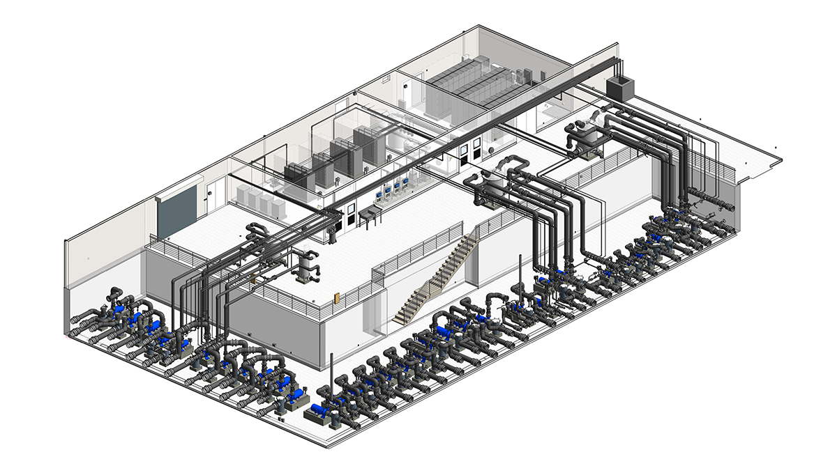 Revit model of an indoor waterpark