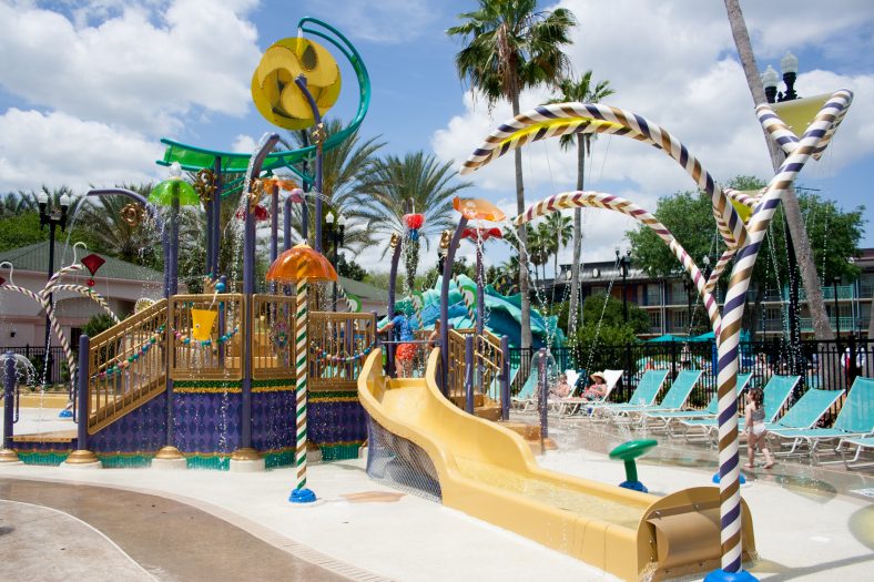 Mardi Gras Themed Wet Play Structure