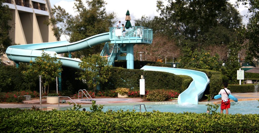 Modern family-friendly resort waterslides