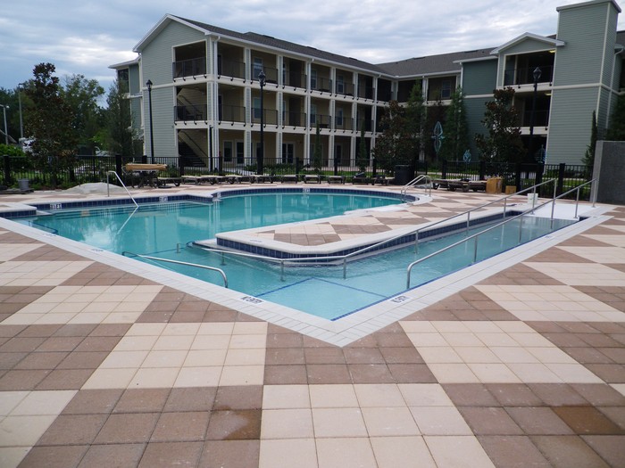 Fountains at Pershing Park Pool and Wheelchair Entry Ramp