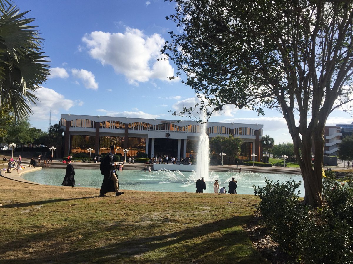 UCF Reflecting Pond in front of UCF Library