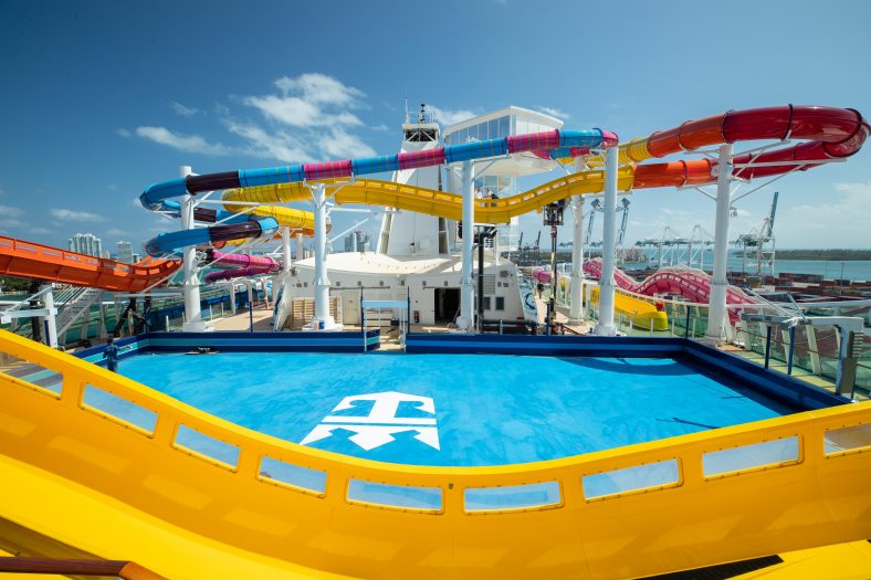 The cruise ship line’s first-ever aqua coaster water slide “The Blaster"