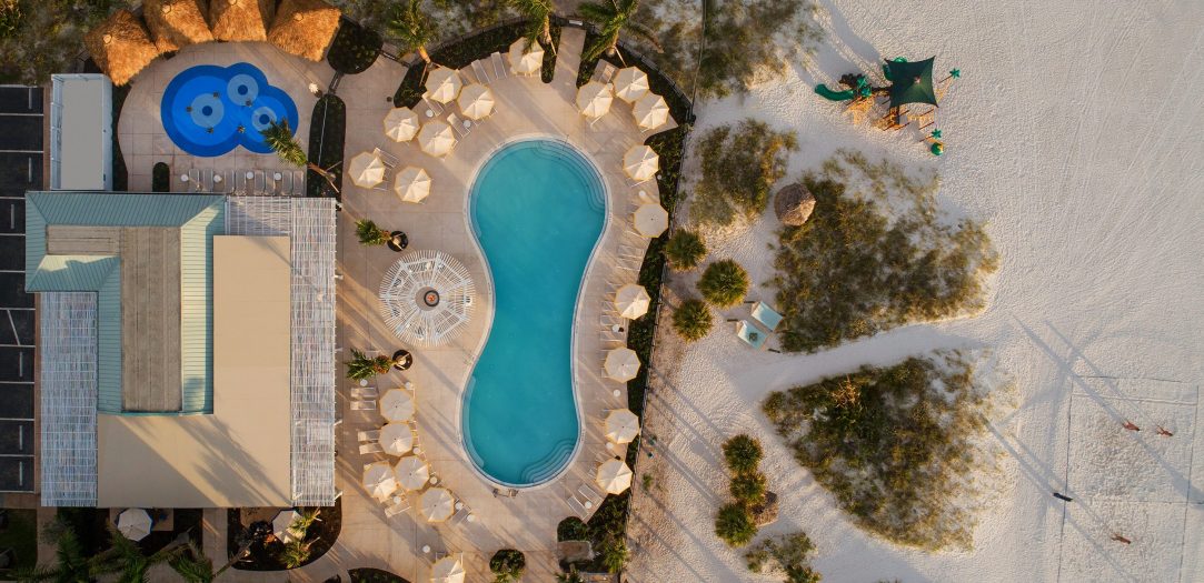 Sirata Beach Resort Aerial View of Poolscape