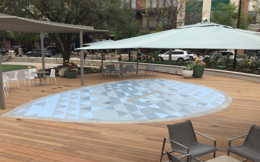 The Woodlands Market Street soft, slip-resistant floor in vibrant blue hues