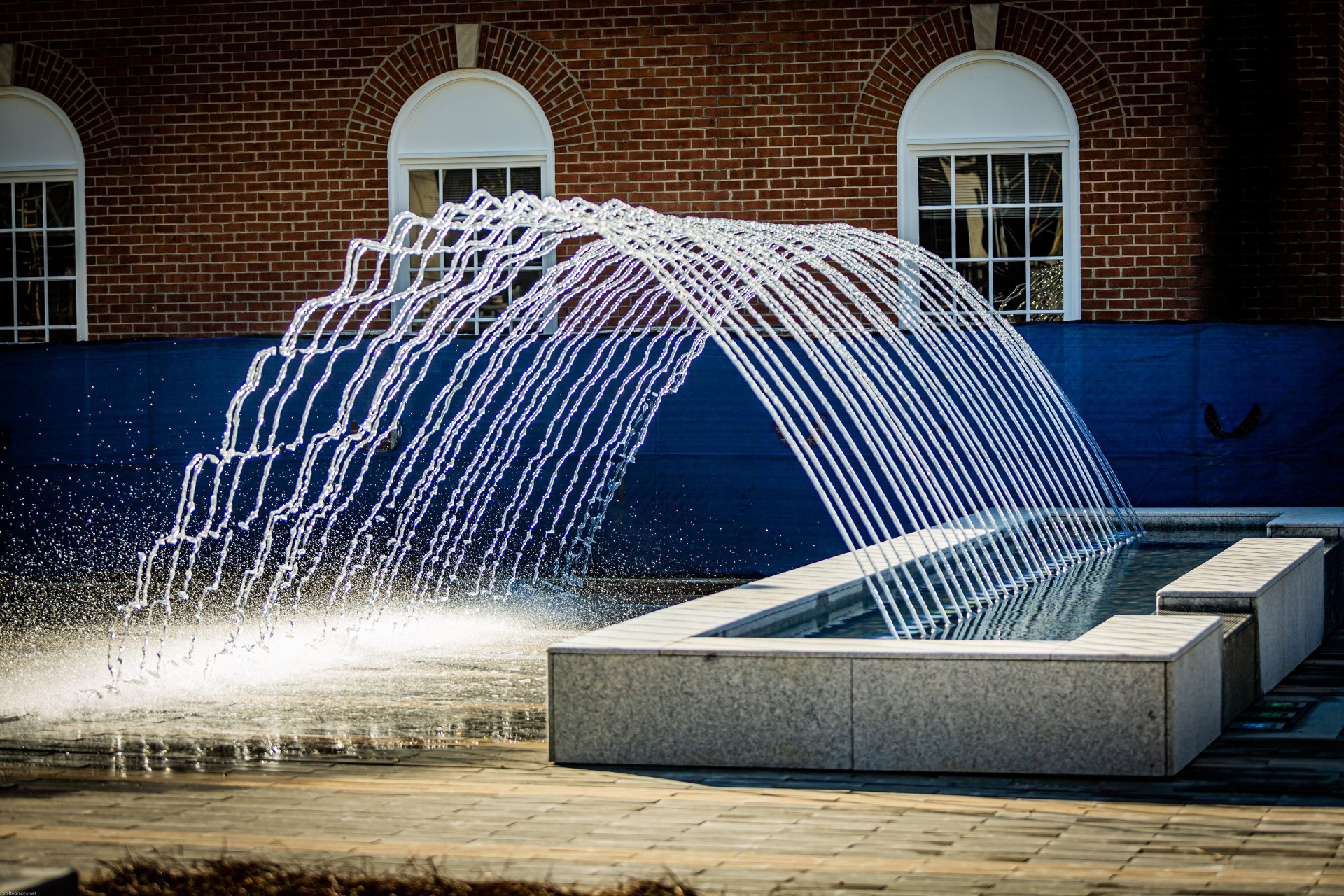 Kannapolis Downtown fountain creates an arc of water