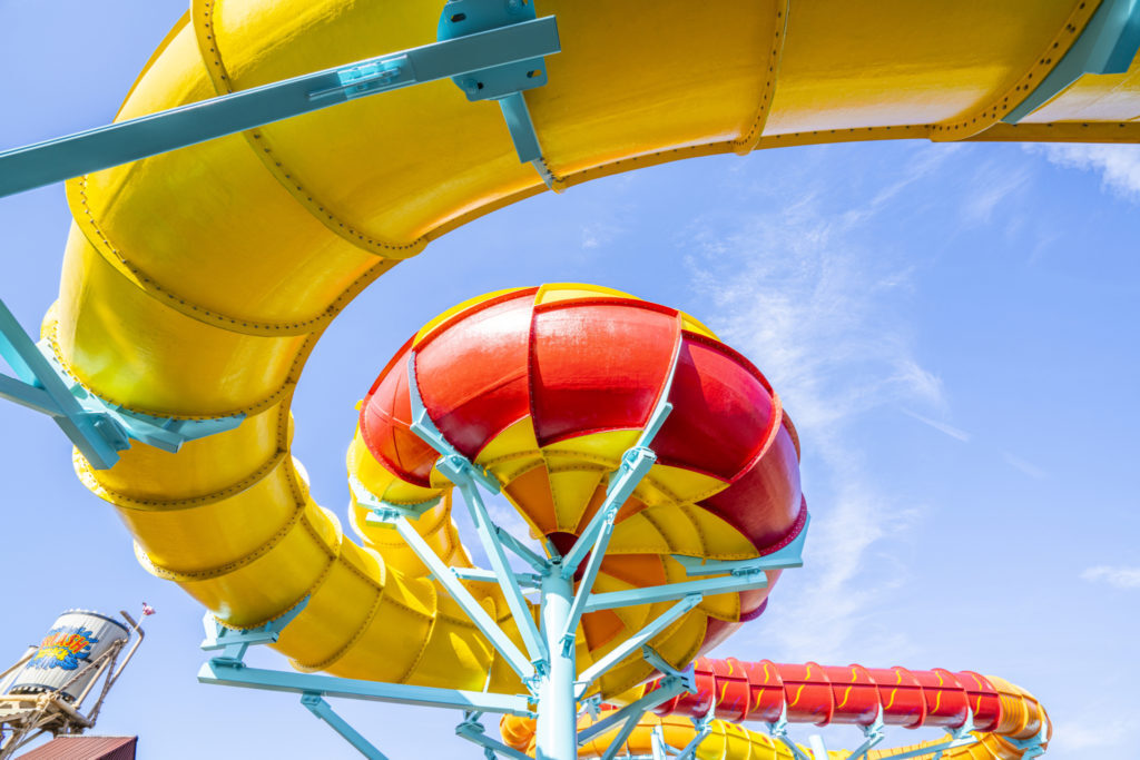 Adventure Island Water Park Solar Vortex ride seen from the ground