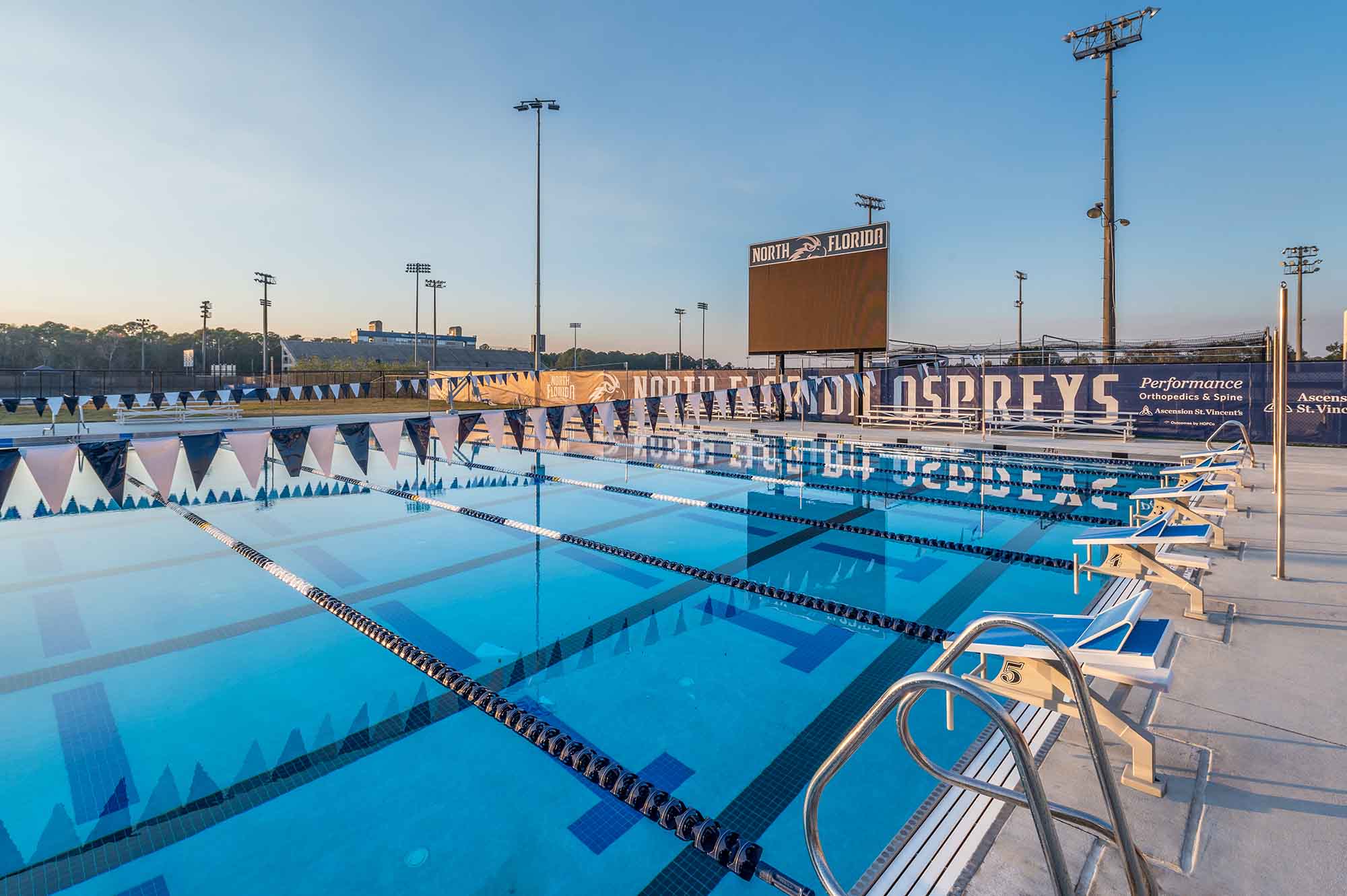 Starting blocks at University of North Florida Aquatic Complex