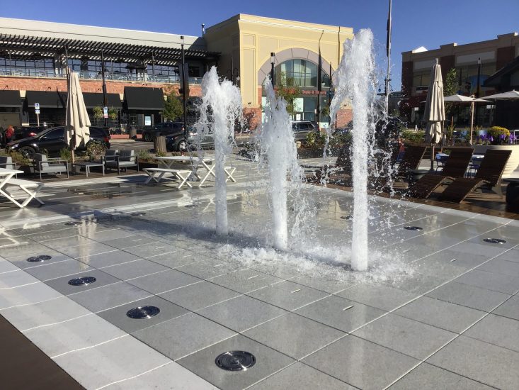 The new fountain at the Southlands in Aurora, CO
