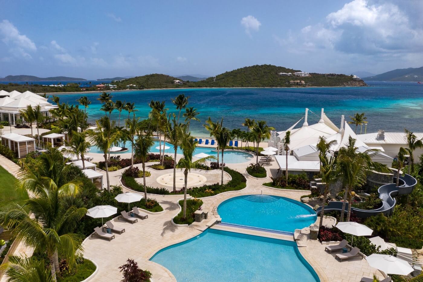 Oceanfront view at Ritz-Carlton St. Thomas' pool deck