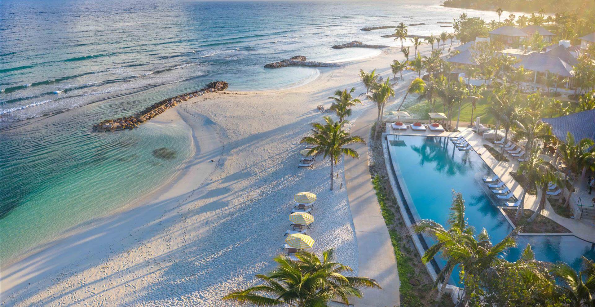 Aerial view of the pool at Half Moon