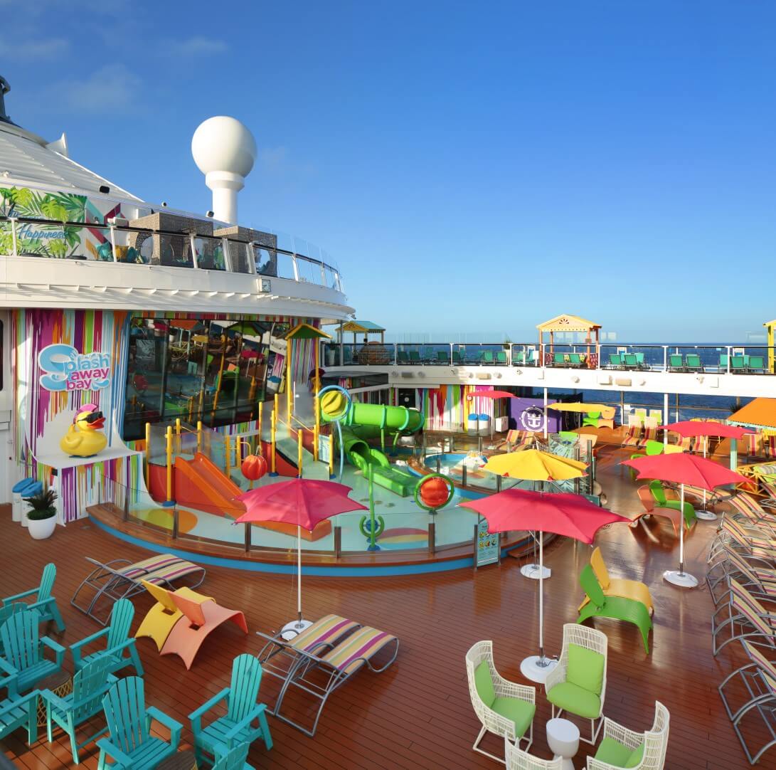 Royal Caribbean’s Odyssey of the Seas colorful pool deck