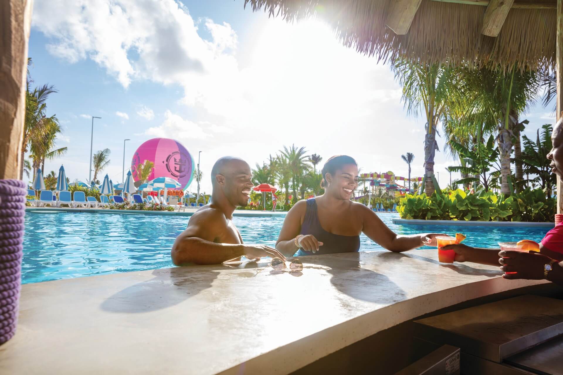 Guests can stay in the water while being served from this Swim Up Bar