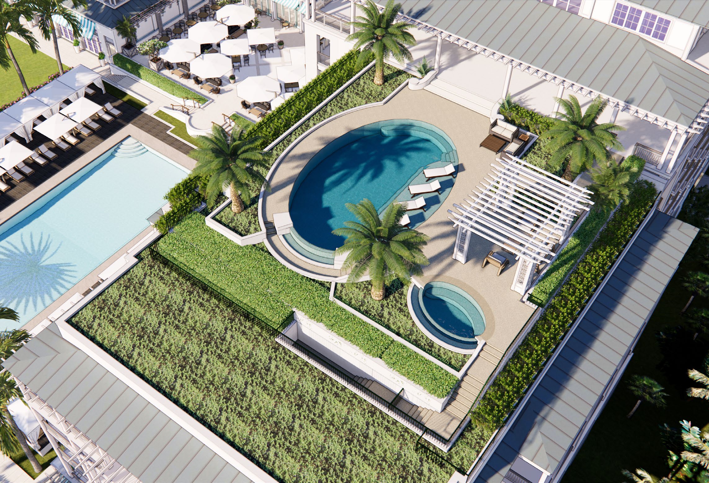 Naples Beach Club aerial presidential garden