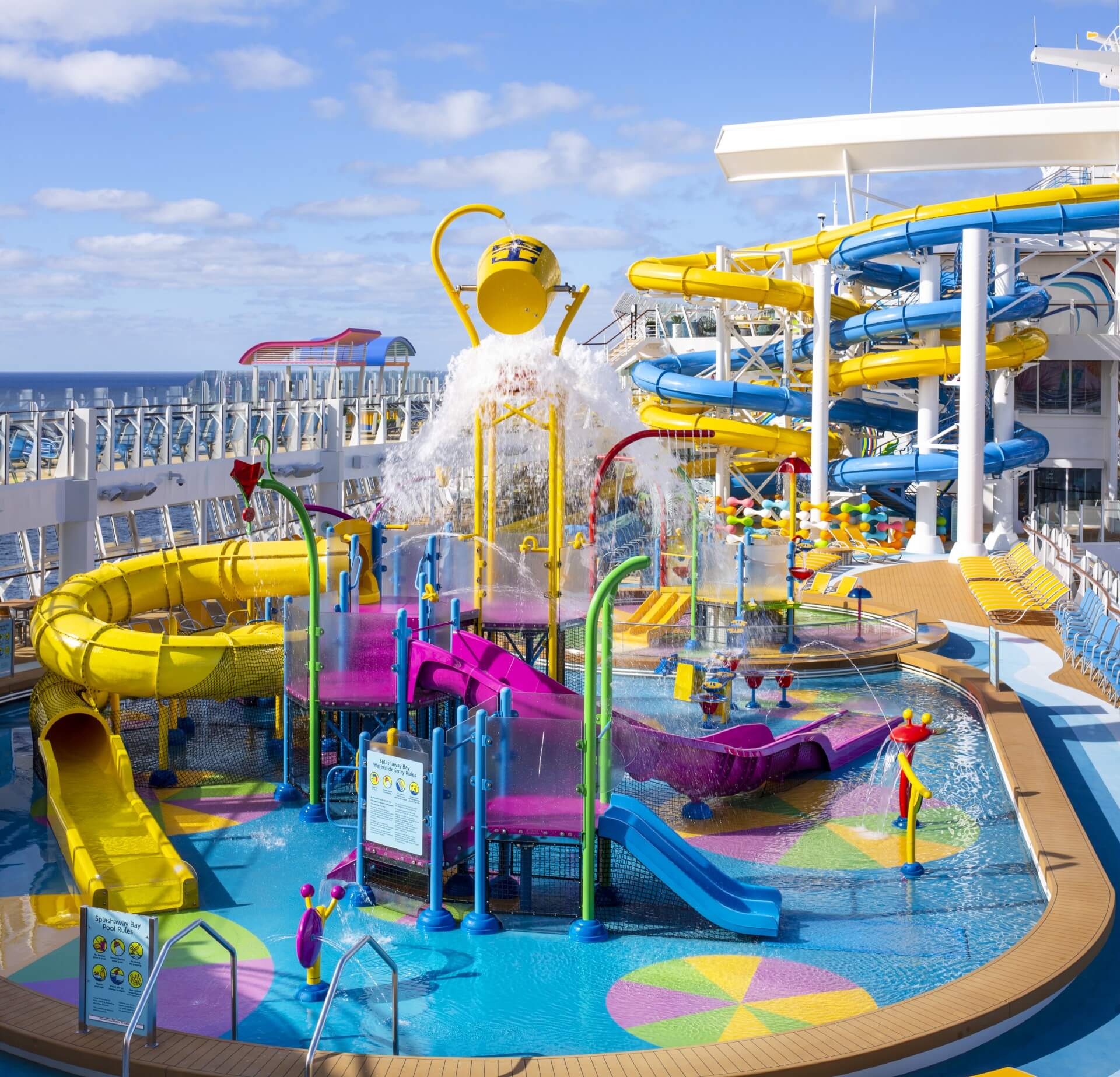 Waterslides and children's aquapark on Royal Caribbean's Wonder of the Seas