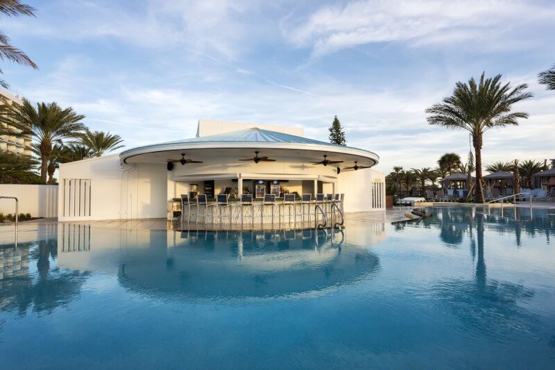 Hilton Clearwater Beach's covered poolside bar