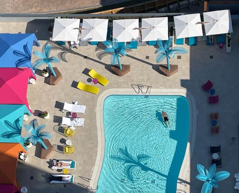 An aerial of the Lake Nona Wave Hotel