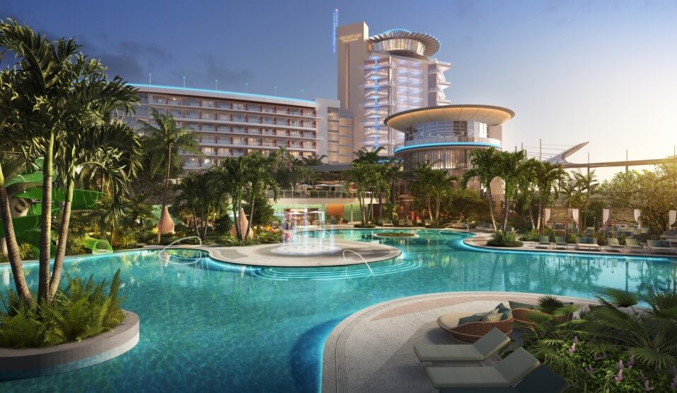 Luxurious marina-front poolscape at Pier Sixty-Six Hotel