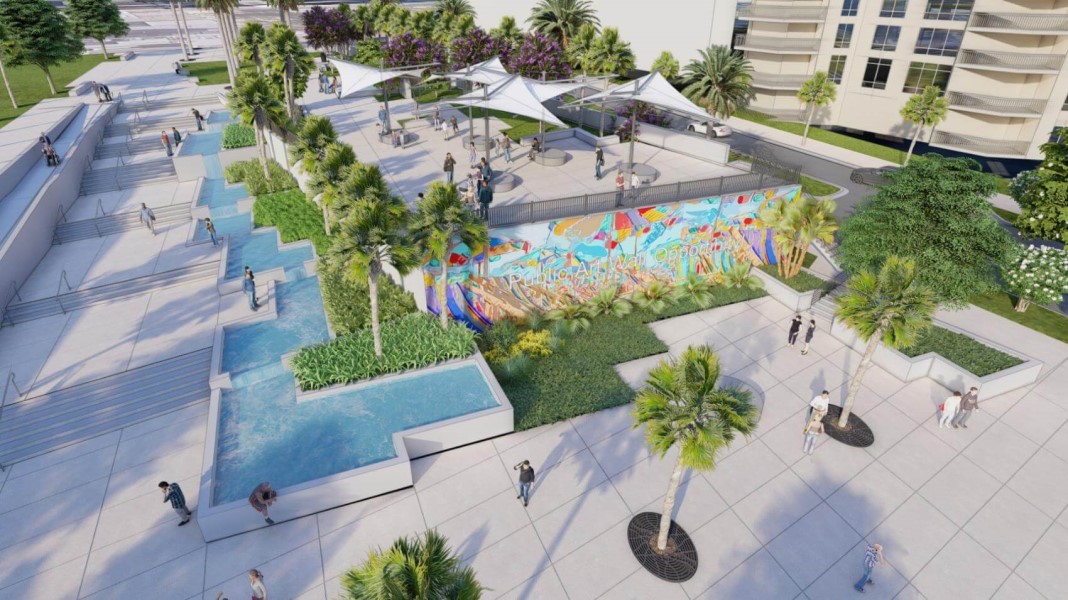 Rendering of Coachman Park and the Imagine Clearwater redevelopment