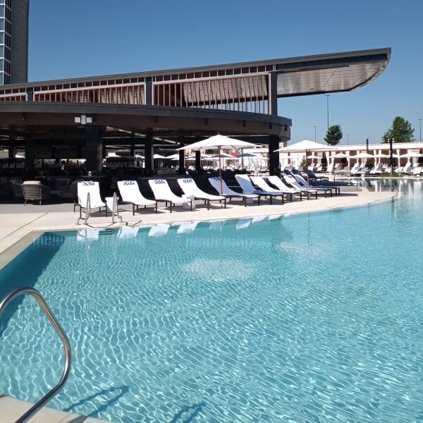 Cascades at WinStar offers ample poolside seating