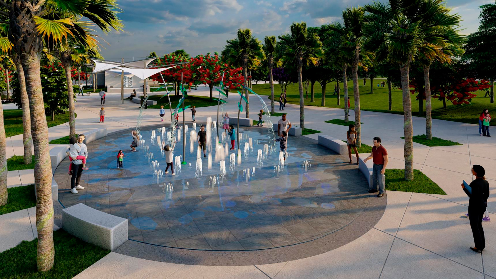 Imagine Clearwater at Coachman Park's family-friendly splashpad
