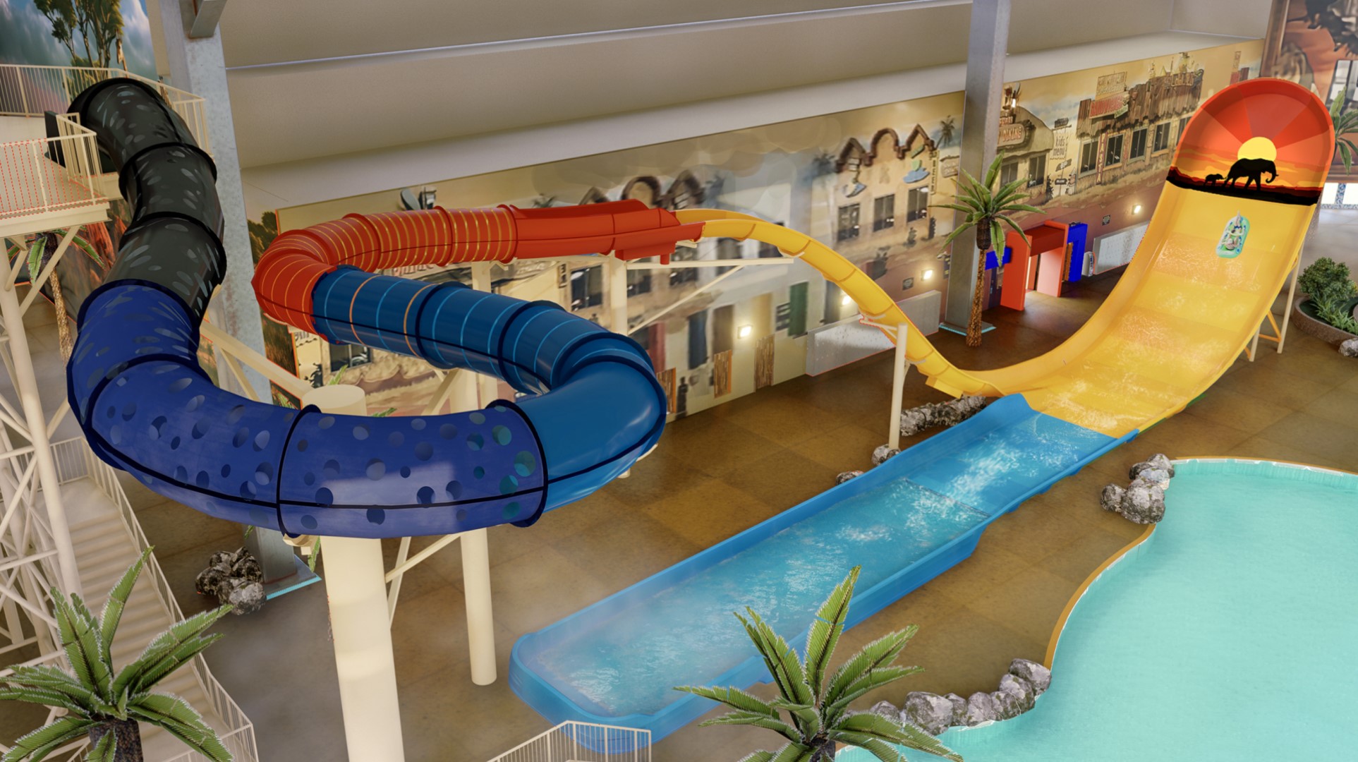 Kalahari resorts sandusky ohio indoor waterpark render