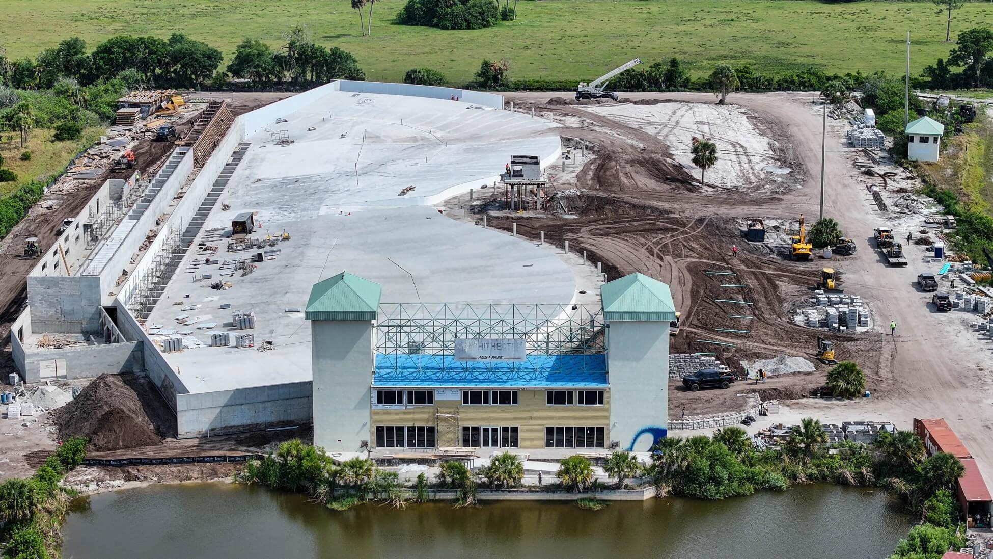 Aerial of construction of The Point Surf Park - photographed by Joshua Kodis