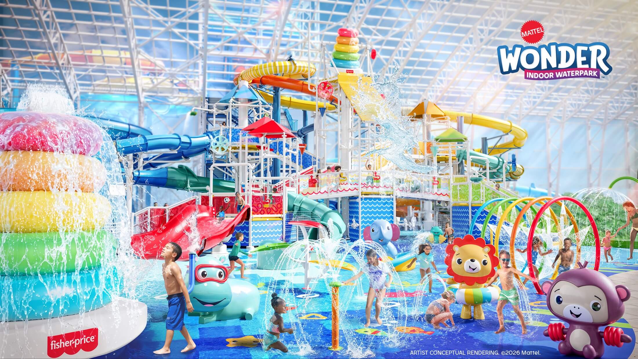 First Artistic Renderings Released Showing Mattel Wonder Indoor Waterpark Planned for Bellevue, Nebraska